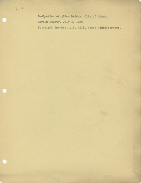 Description of project: Alden Bridge