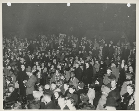 Photograph of group of people gathered during the dedication of the 2nd avenue improvement project event
