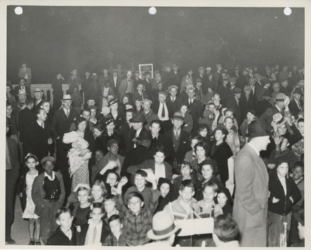 Photograph of group of people gathered during the dedication of the 2nd avenue improvement project event