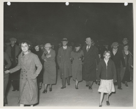 Photograph of group of people gathered during the dedication of the 2nd avenue improvement project event