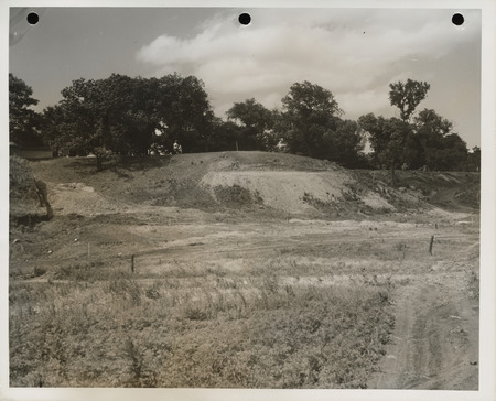 Photograph of the site of grandstand and race track in Hamilton County Fairgrounds