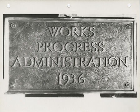 Photograph of the WPA metal plaque