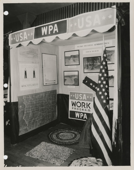 Photograph of WPA exhibit at the Sioux City Auditorium