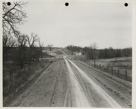 Photograph of farm-to-market road before the road work started in Clarke County