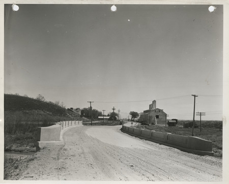 Photograph of bridge construction on the farm-to-market road in Muscatine County
