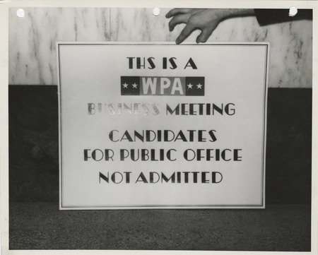 Photograph of the signage of the WPA business meeting