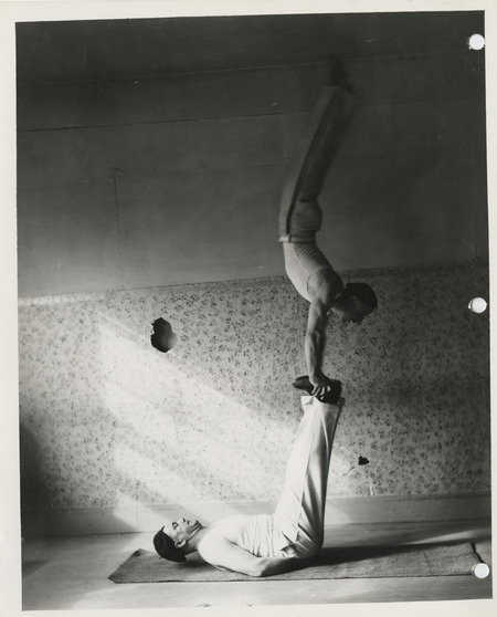 Photograph of Waddell and Smith, a hand balancing act in Des Moines