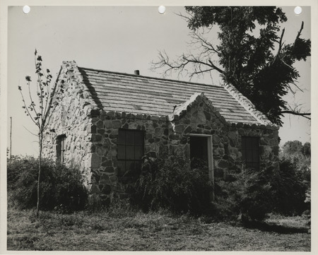 Photograph of a chapel at the cemetery in Carroll