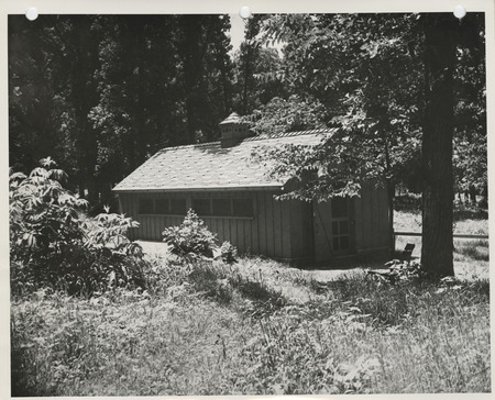 Photograph of a latrine and utility building at Clear Lake State Park in Cerro Gordo County