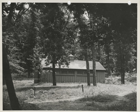 Photograph of a latrine and utility building at Clear Lake State Park in Cerro Gordo County