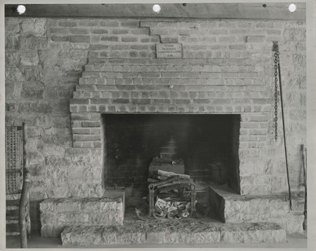 Photograph of a fireplace at Clear Lake State Park in Cerro Gordo County