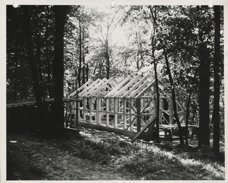 Photograph of latrine construction at A. A. Call State Park in Kossuth County