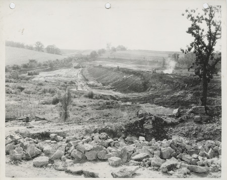 Photograph of dam construction at Gladbrook State Park in Tama County