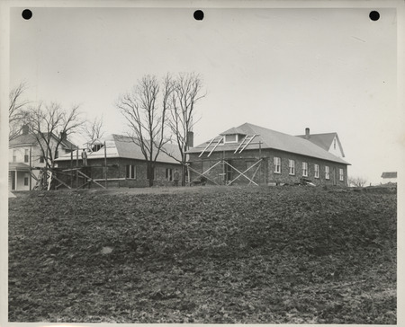 Photograph of construction at the county farm in Appanoose County