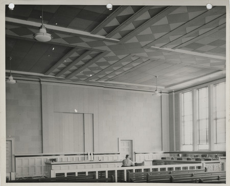 Photograph of the interior of the county court house in Oskaloosa