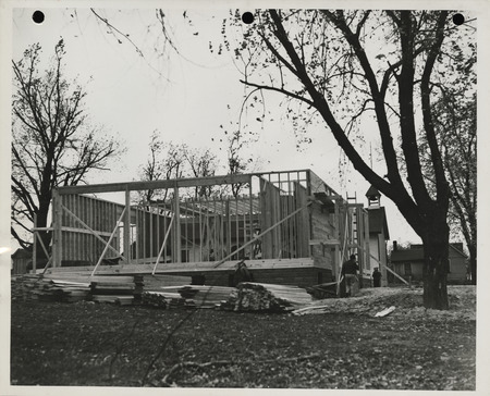 Photograph of school construction in Stockton