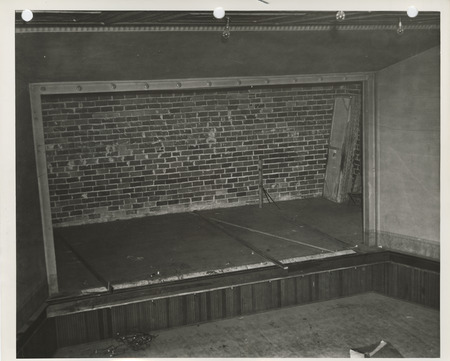 Photograph of the interior remodel of the town hall in Wall Lake