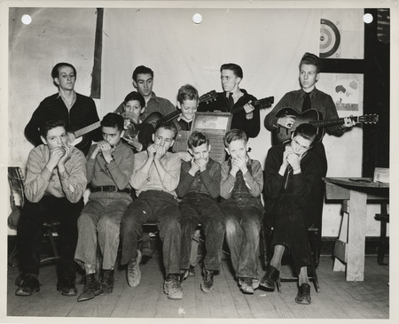 Photograph of a harmonica band in Ottumwa