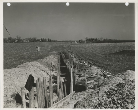 Photograph of a trench to the disposal plant in Dallas Center