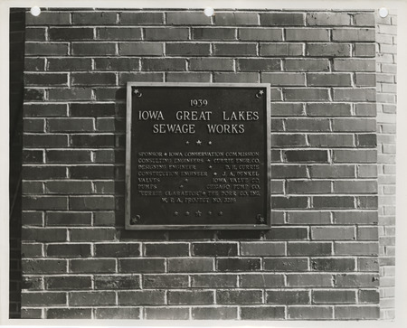 Photograph of a plaque at a disposal plant in Dickinson County