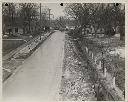 Photograph of sewer construction in Okoboji