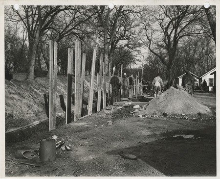 Photograph of sewer construction in Okoboji