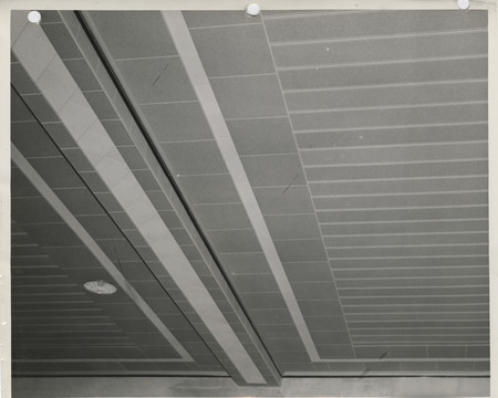 Photograph of a school gymnasium ceiling in Weldon