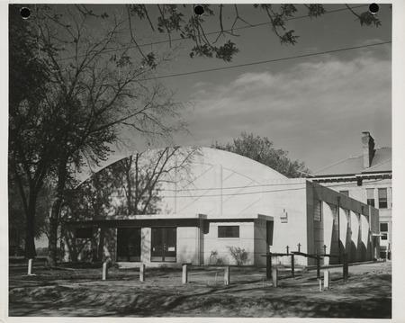 Photograph of a school gymnasium in Luverne
