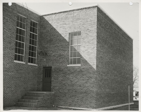 Photograph of a school auditorium addition in Hancock